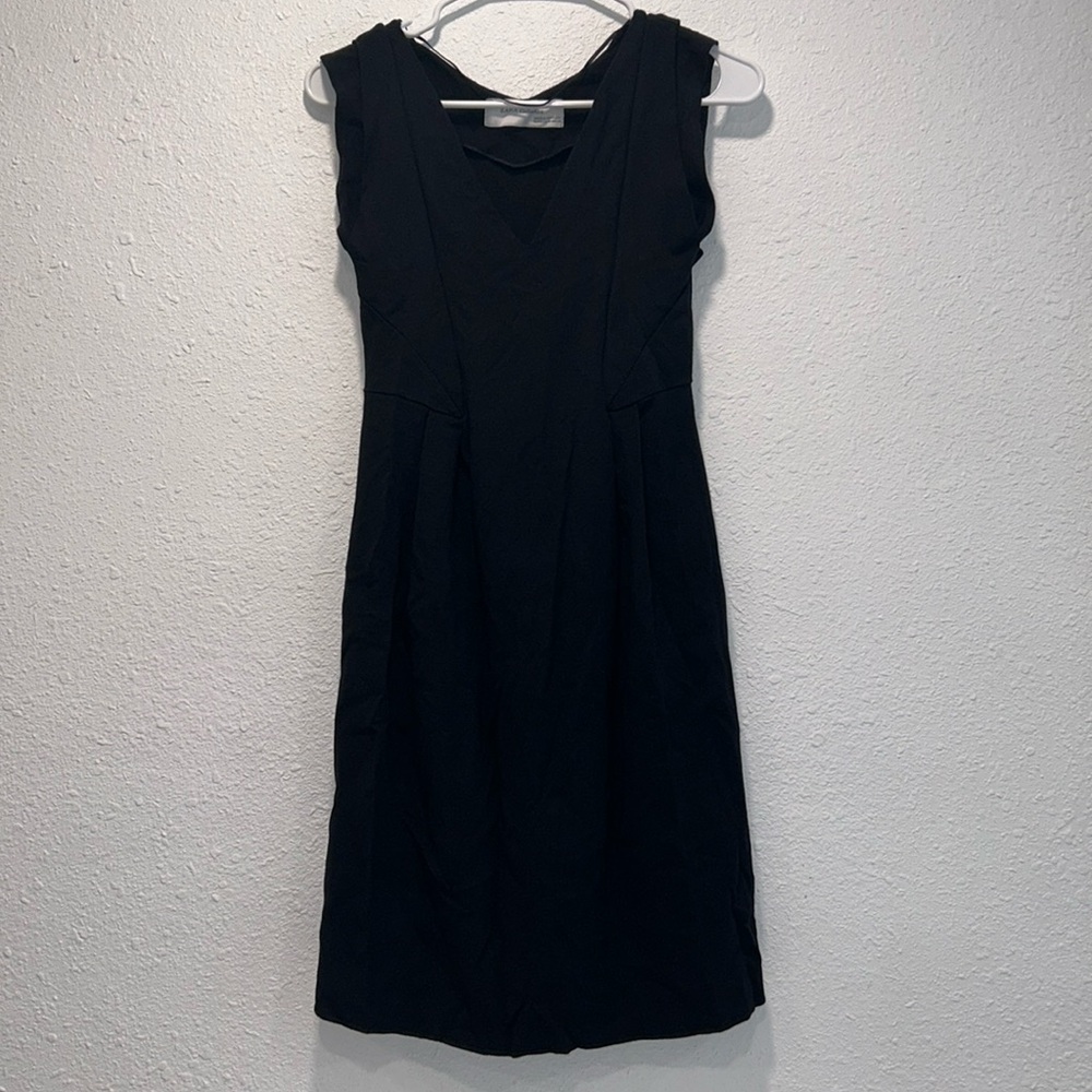 Zara Collection V-neck black sheath dress, size medium